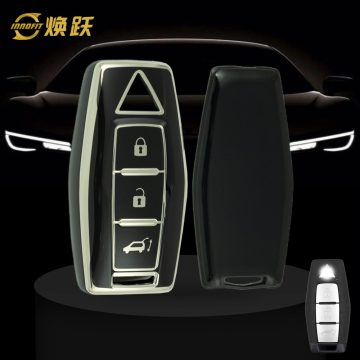 MIF2T1-Black-Silver Plating- Car Key Cover For Mitsubishi