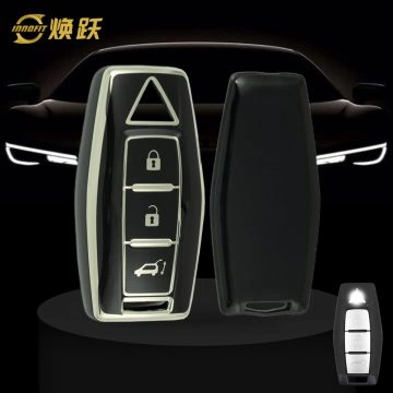 MIF2T1-Black-Silver Plating- Car Key Cover For Mitsubishi