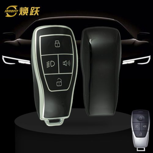 BIB2T1-Black-Silver Plating- Car Key Cover For BAIC