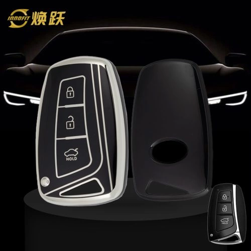 HYH1T1-Black-Silver Plating- Car Key Cover For Hyundai GENESIS