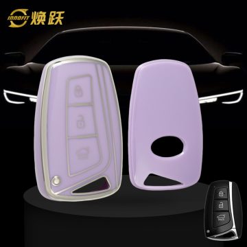 HYH1T1-Purple-Silver Plating- Car Key Cover For Hyundai GENESIS