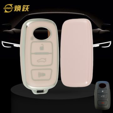 PEB3T1-Pink-Silver Plating- Car Key Cover For Perodua
