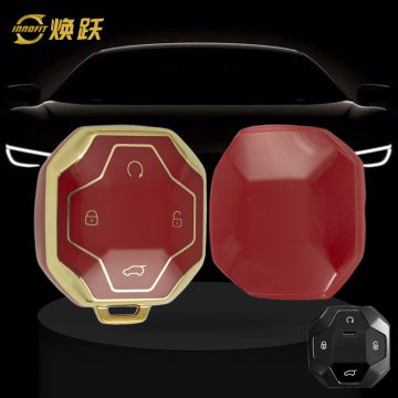 CRN1T1-Red-Gold Plating- Car Key Cover For Chery