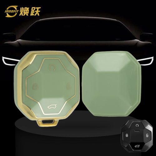 CRN1T1-Green-Gold Plating- Car Key Cover For Chery