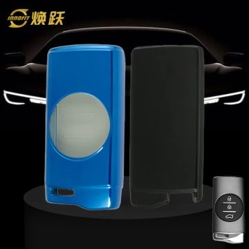 CRD1T1-White Transparent Button-Blue Plating- Car Key Cover For Chery
