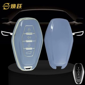 CRE1T1-Light Blue-Silver Plating- Car Key Cover For Chery