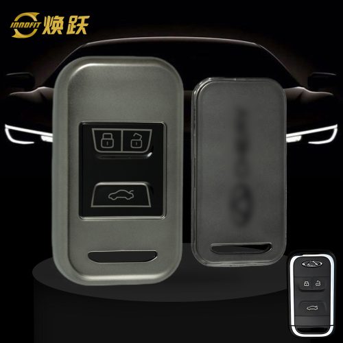 CRA1T1-Black-Metal Gray Plating- Car Key Cover For Chery