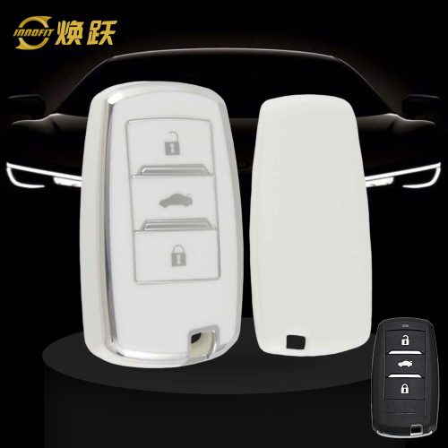 CHA1T1-White-Silver Plating- Car Key Cover For CHANGAN