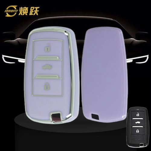 CHA1T1-Purple-Silver Plating- Car Key Cover For CHANGAN
