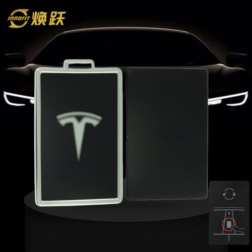 TEB1T1-Black-Silver Plating- Car Key Cover For Tesla