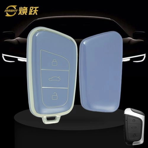 CRB1T1-Light Blue-Silver Plating- Car Key Cover For Chery