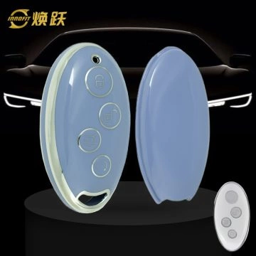 BYB1T1-Light Blue-Silver Plating- Car Key Cover For BYD