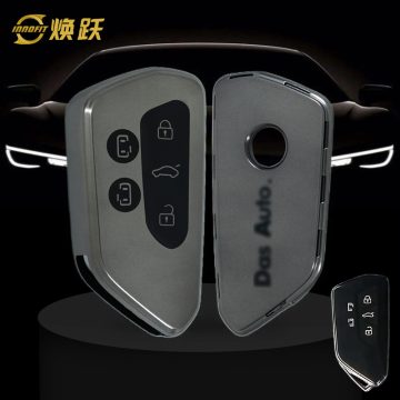 VOC3T1-Black-Metal Gray Plating- Car Key Cover For Volkswagen skoda