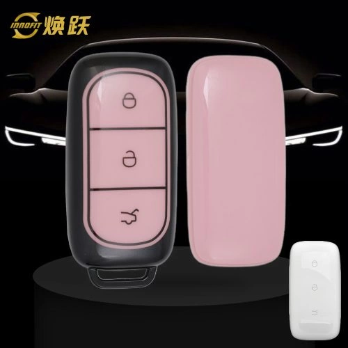 GEE1T1-Pink-Black Plating- Car Key Cover For Geely Auto