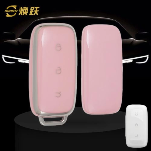 GEE1T1-Pink-Silver Plating- Car Key Cover For Geely Auto
