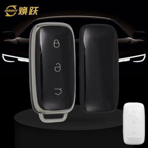GEE1T1-Black-Silver Plating- Car Key Cover For Geely Auto