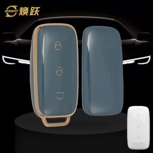 GEE1T1-Granny Grey-Gold Plating- Car Key Cover For Geely Auto