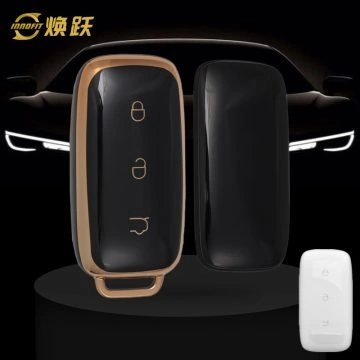 GEE1T1-Black-Gold Plating- Car Key Cover For Geely Auto