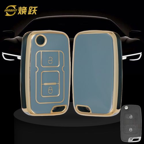 GEF2T1-Granny Grey-Gold Plating- Car Key Cover For Geely Auto