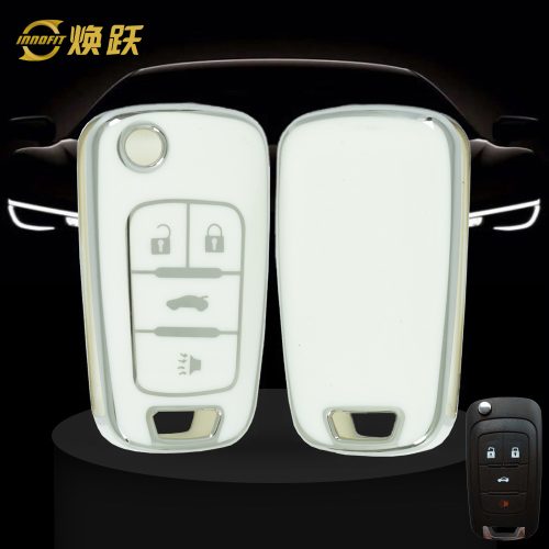 BUE2T1-White-Silver Plating- Car Key Cover For Buick