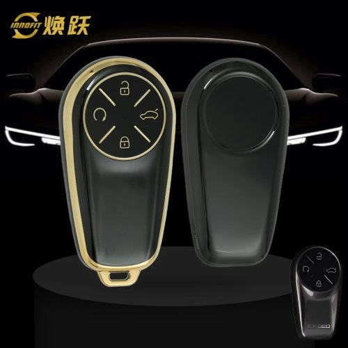 CRM1T1-Black-Gold Plating- Car Key Cover For Chery