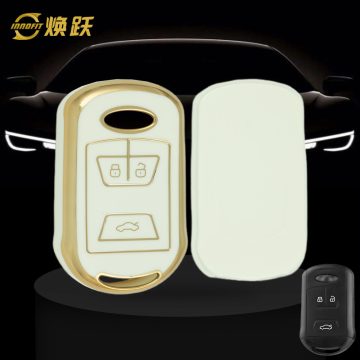CRI1T1-White-Gold Plating- Car Key Cover For Chery
