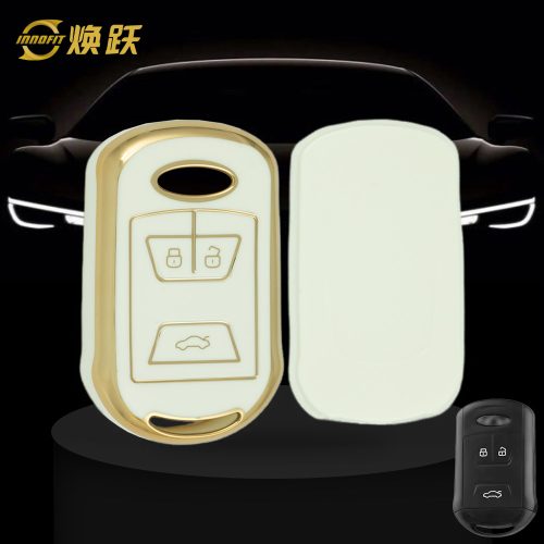 CRI1T1-White-Gold Plating- Car Key Cover For Chery
