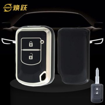 MIG2T1-Black-Silver Plating- Car Key Cover For Mitsubishi