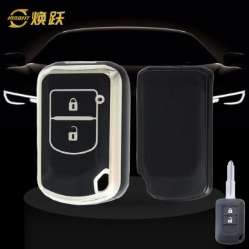 MIG2T1-Black-Silver Plating- Car Key Cover For Mitsubishi