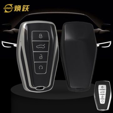 GEB1T1-Black-Silver Plating- Car Key Cover For Geely Auto
