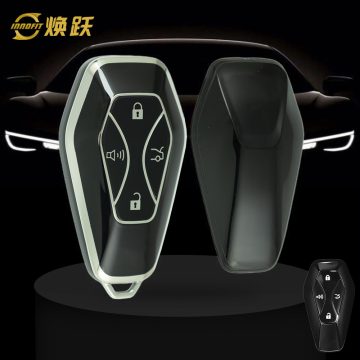 BIE1T1-Black-Silver Plating- Car Key Cover For BAIC