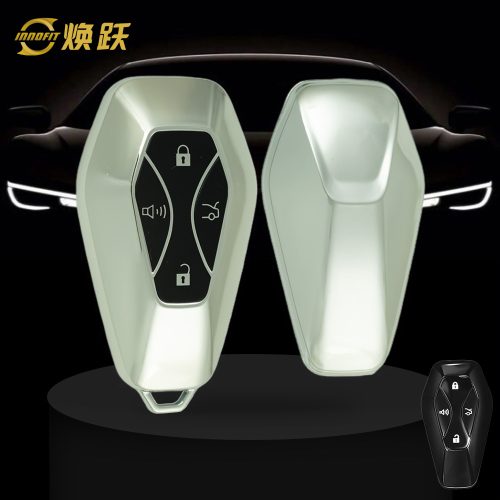 BIE1T1-Black Glue Style-Silver Plating- Car Key Cover For BAIC