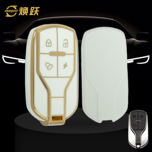 TLA1T1-White-Gold Plating- Car Key Cover For TAILG
