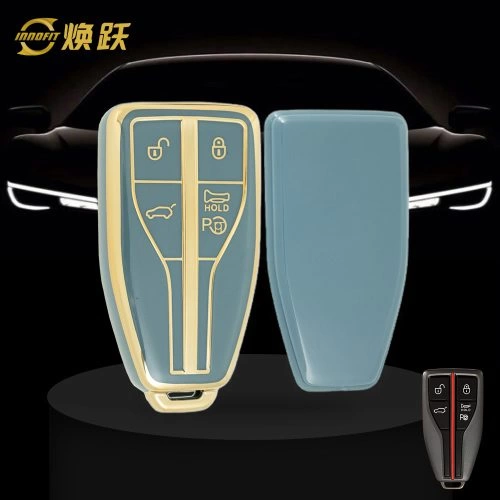 HNA3T1-Granny Grey-Gold Plating- Car Key Cover For Hong Qi