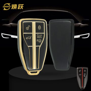 HNA3T1-Black-Gold Plating- Car Key Cover For Hong Qi