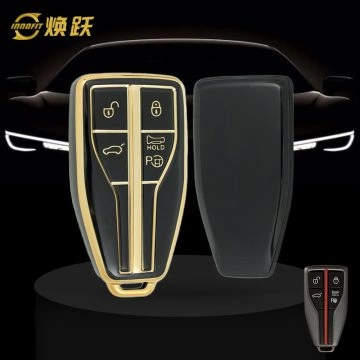 HNA3T1-Black-Gold Plating- Car Key Cover For Hong Qi
