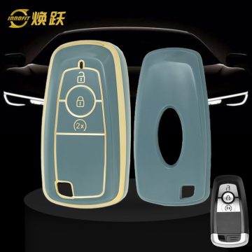 FOB12T1-Granny Grey-Gold Plating- Car Key Cover For Ford