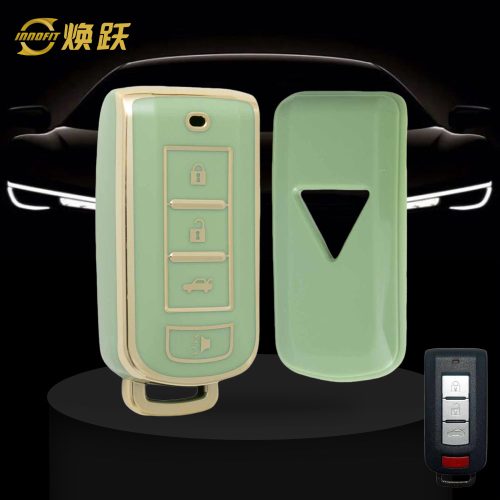 MIA4T1-Green-Gold Plating- Car Key Cover For Mitsubishi