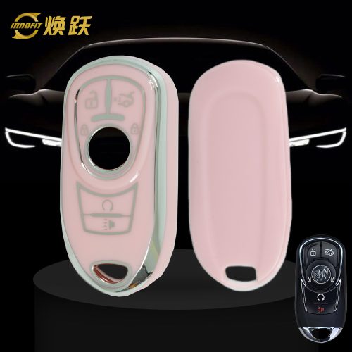 BUA3T1-Pink-Silver Plating- Car Key Cover For Buick