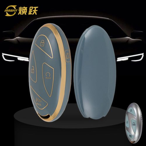 HYK1T1-Granny Grey-Gold Plating- Car Key Cover For Hyundai