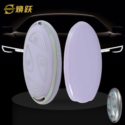 HYK1T1-Purple-Silver Plating- Car Key Cover For Hyundai
