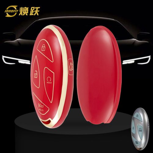 HYK1T1-Red-Gold Plating- Car Key Cover For Hyundai