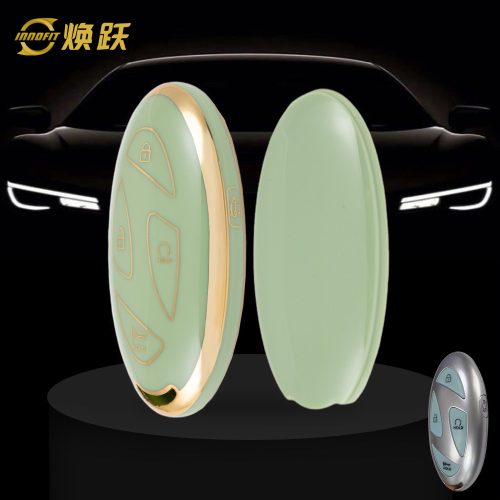 HYK1T1-Green-Gold Plating- Car Key Cover For Hyundai