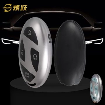 HYK1T1-Black-Metal Gray Plating- Car Key Cover For Hyundai