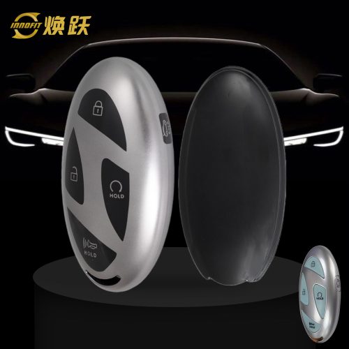 HYK1T1-Black-Metal Gray Plating- Car Key Cover For Hyundai