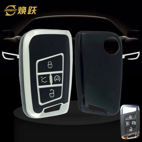 VOD2T1-Black-Silver Plating- Car Key Cover For Volkswagen