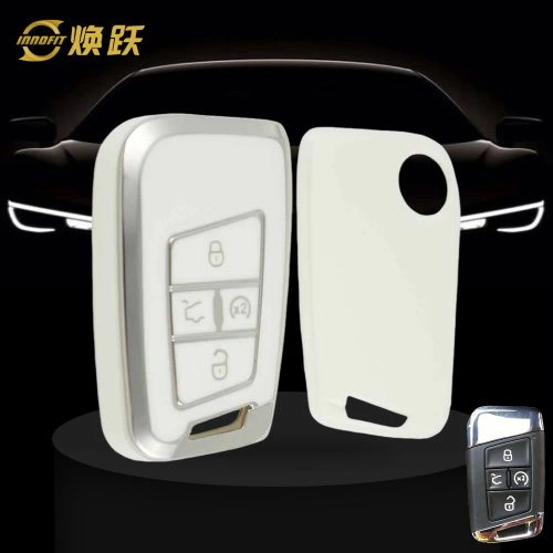 VOD2T1-White-Silver Plating- Car Key Cover For Volkswagen