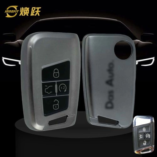 VOD2T1-Black-Metal Gray Plating- Car Key Cover For Volkswagen