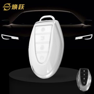 GEK1T1-White-Silver Platingg- Car Key Cover For Geely Auto