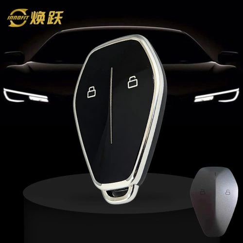 CHN1T1-Black-Silver Plating- Car Key Cover For CHANGAN